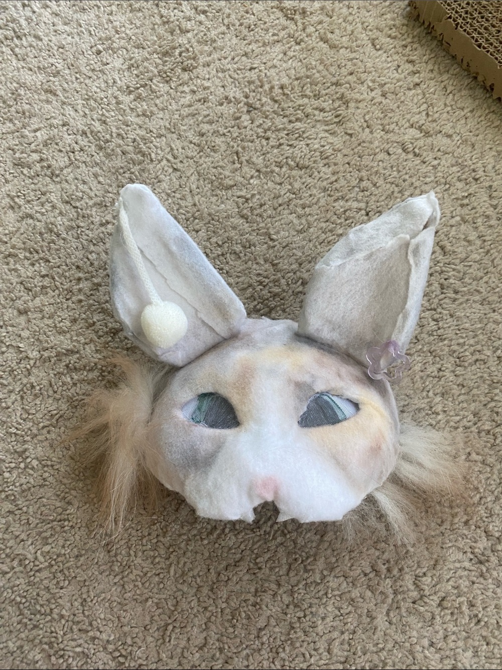 Plush dilute calico cat Therian/otherpaw mask